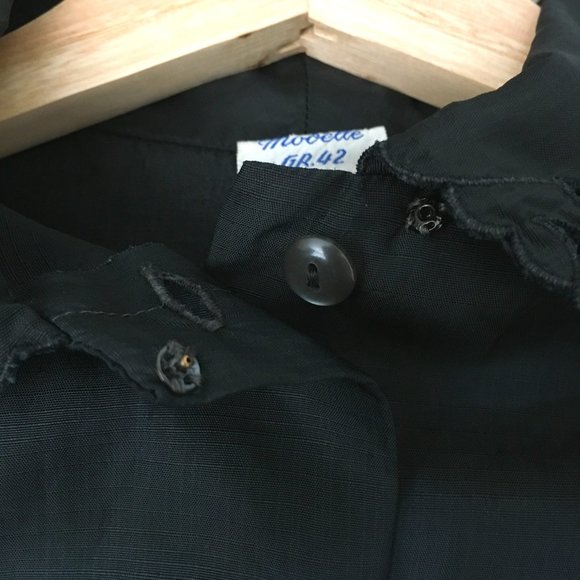 Vintage Black Satin Viennese Blouse - Picture 9 of 14